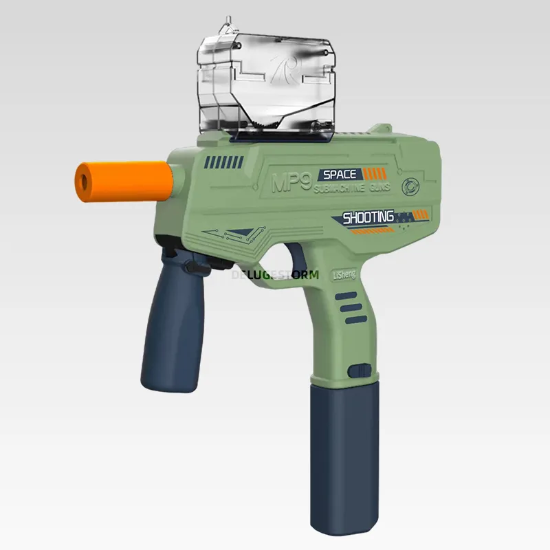 Complete accessory pack for MP9 full auto gel gun with silencer & gel balls