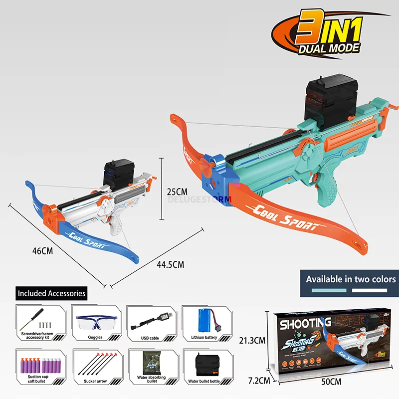 Crossbow hydrogel gun retail package box for Dominican outdoor toy wholesale sales