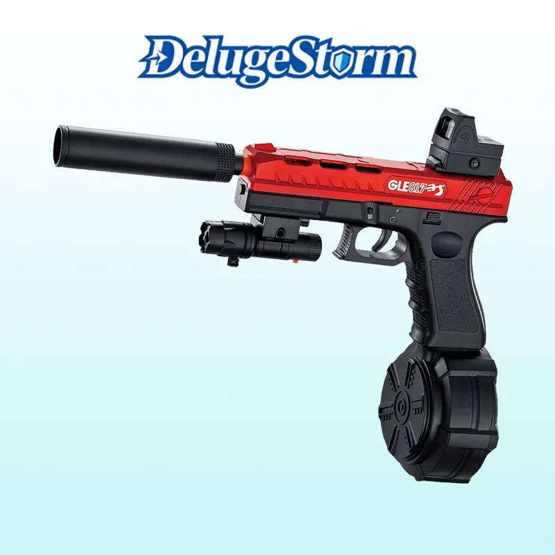 Glock portable splatter pistol with modifiable metal internal structure parts