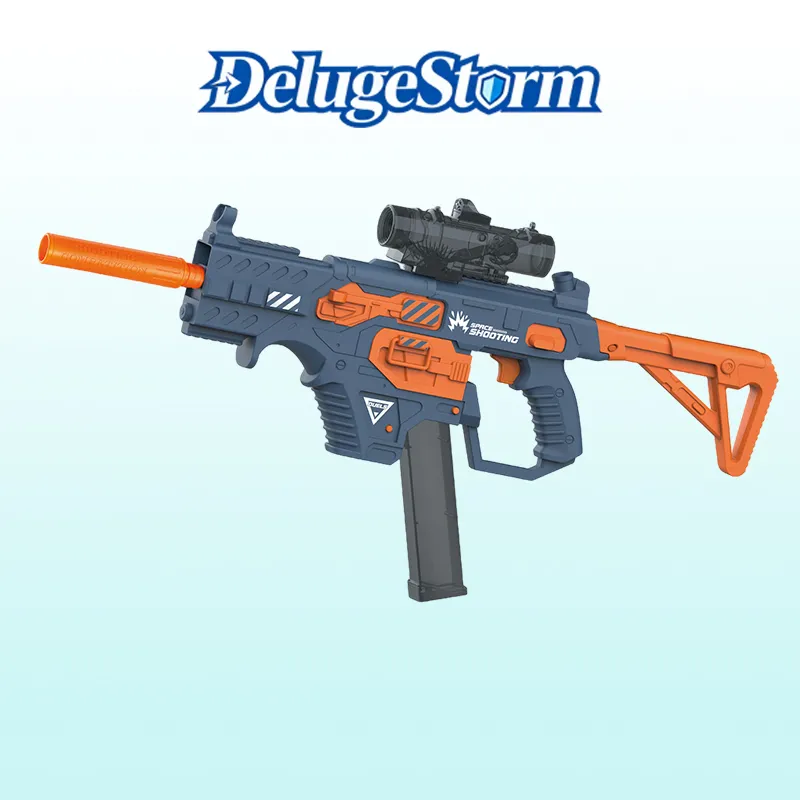 Vector dual-function blaster with non-staining gel bullets for Colombia family use