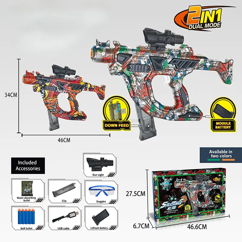 Multimode gel gun export packing box for Brazilian summer toy bulk stocking demand